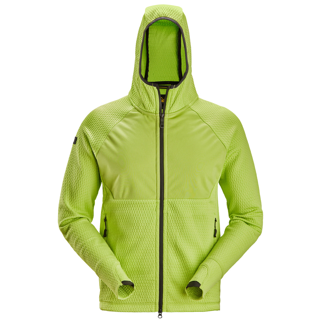 Snickers 8405 FlexiWork, Full-Zip Midlayer Hoodie - Lime/Lime