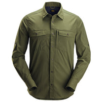 Snickers 8521 LiteWork, Wicking Long Sleeve Shirt - Khaki Green