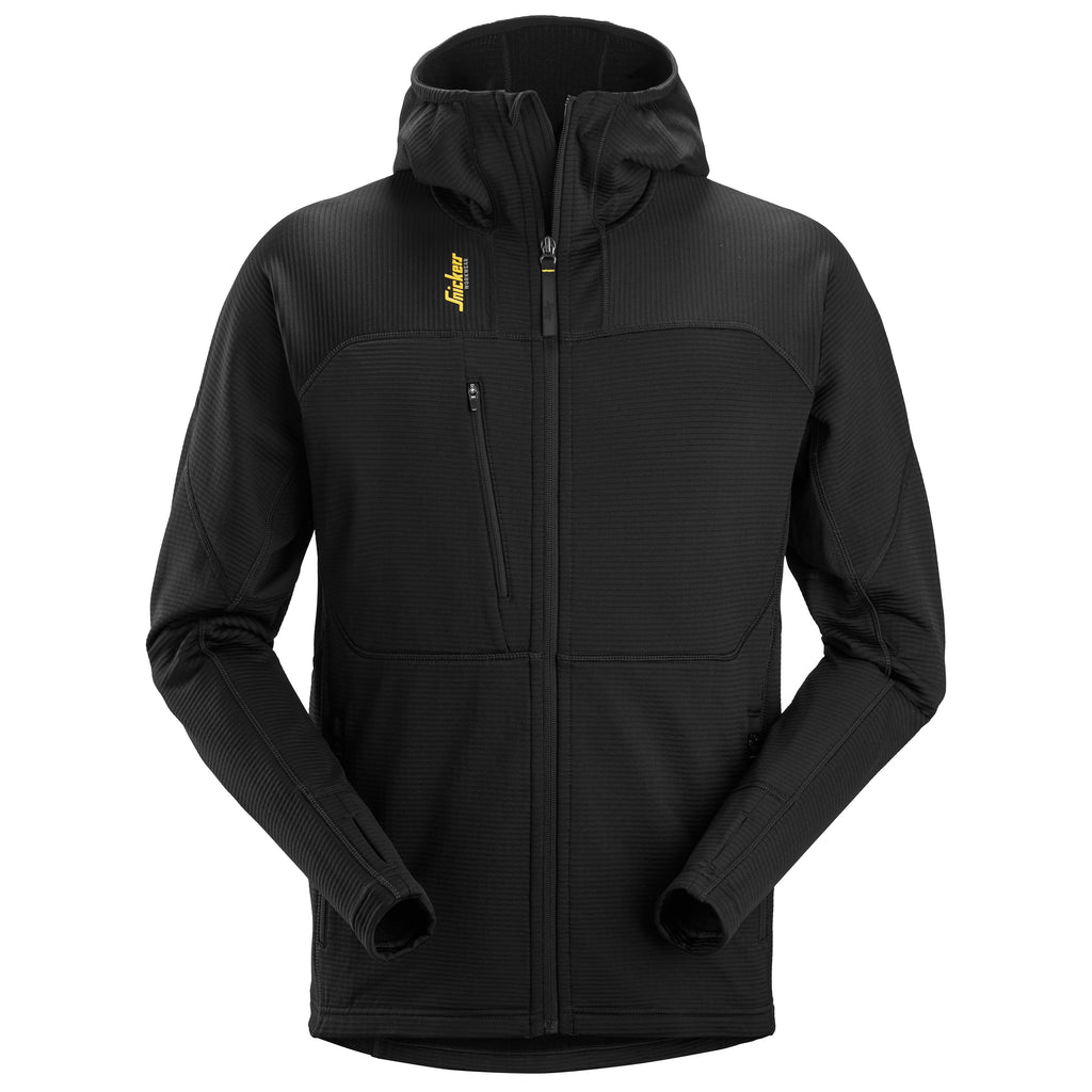 Snickers 9420 Body Mapping Thermal Fleece Full-Zip Hoodie - Black/Black