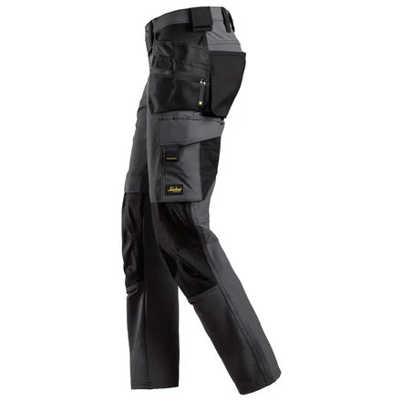 Snickers Allroundwork 6271 Full Stretch Trousers With Holster Pockets Steel Grey / Black