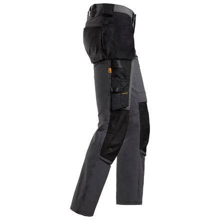 Snickers Allroundwork 6271 Full Stretch Trousers With Holster Pockets Steel Grey / Black