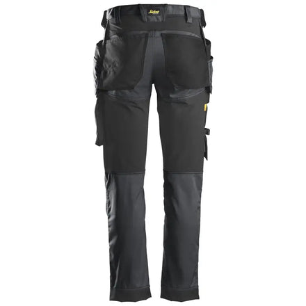 Snickers Allroundwork 6241 Stretch Slim Fit Trousers With Holster Pockets Steel Grey / Black