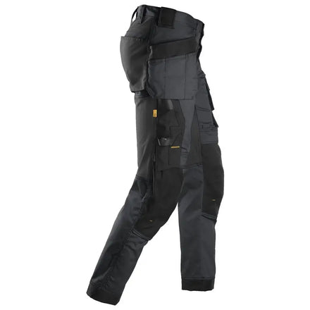 Snickers Allroundwork 6241 Stretch Slim Fit Trousers With Holster Pockets Steel Grey / Black