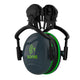 JSP Sonis 1 Helmet Mounted Ear Defenders Grey/Green Plate - SNR 26 | AEB012-1CY-800