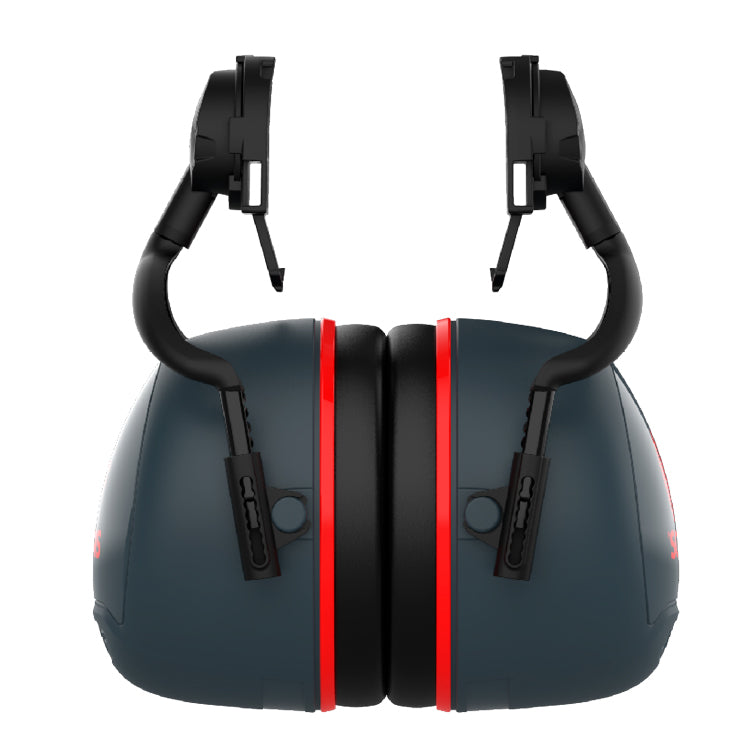 JSP Sonis 3 Helmet Mounted Ear Defenders Dark Grey/ Red -SNR 36 | AEB040-0C1-A00