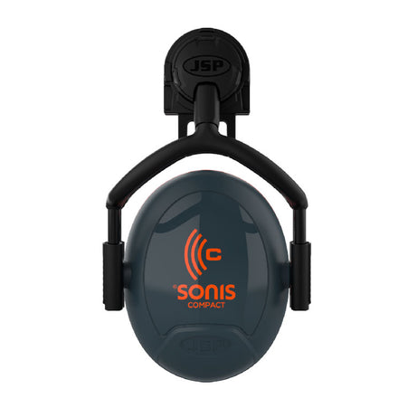 JSP Sonis Compact Helmet Mounted Ear Defenders Dark Grey/ Orange -SNR 31 | AEB032-1CY-000