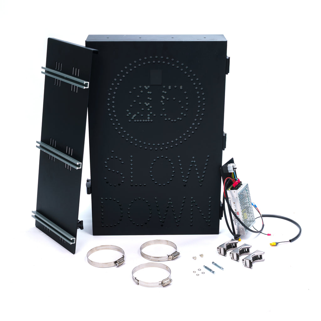 SpeedFinder Vehicle Activated Radar Sign | Speed Roundel + Slow Down