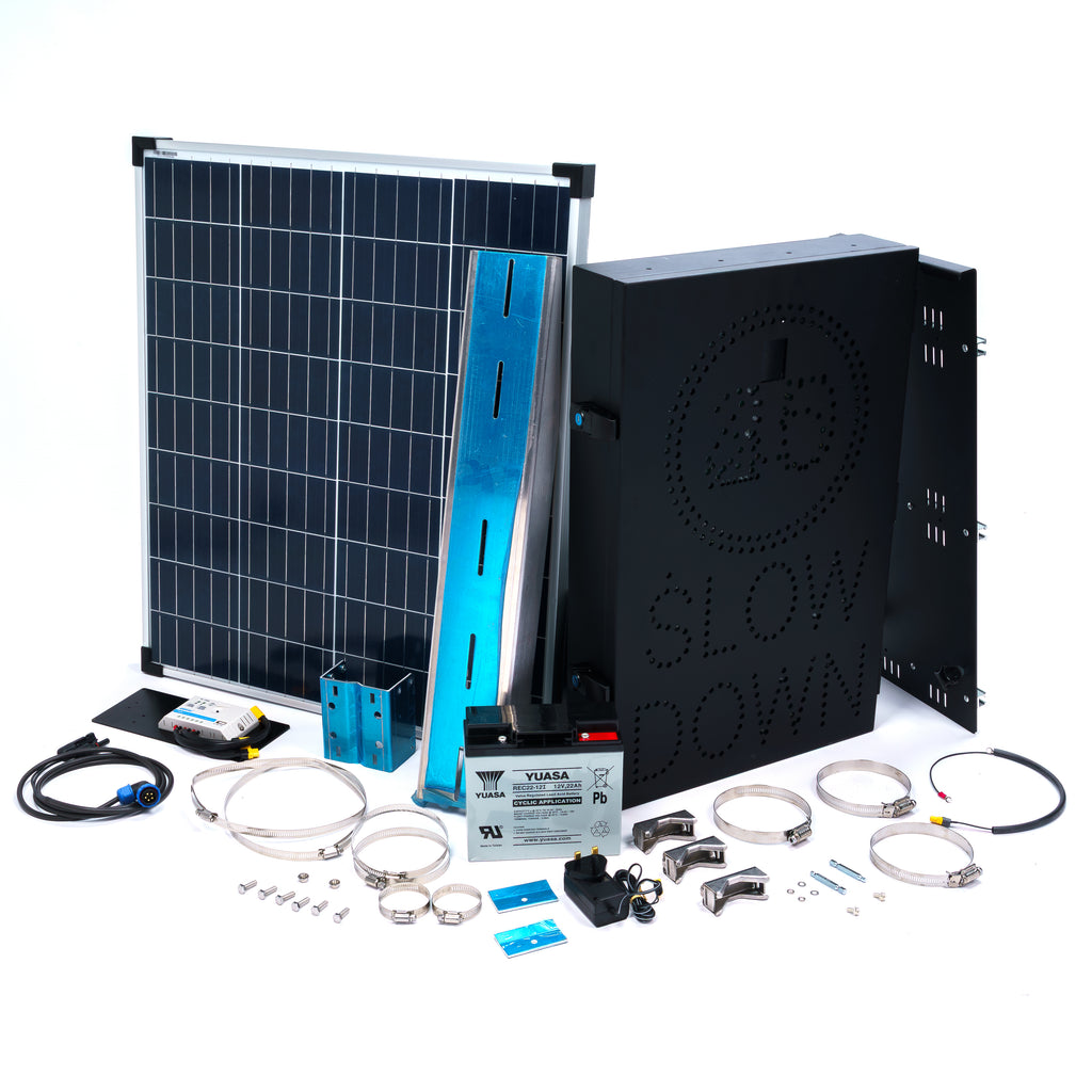 SpeedFinder Vehicle Activated Radar Sign | Speed Roundel + Slow Down