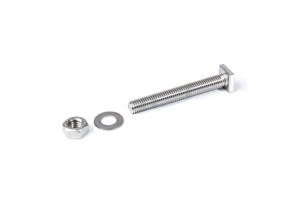 Stainless Steel M8 Square Headed Bolt, Washer & Nut Set - For Sign Fixing | Choice of Nut