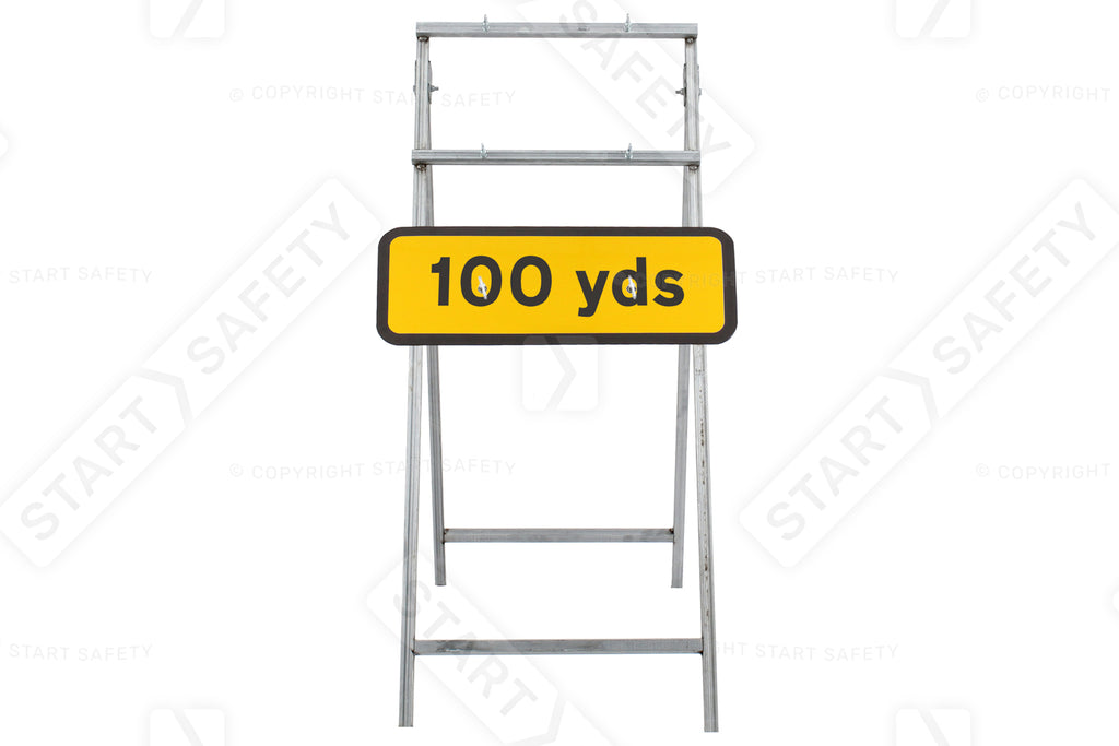 100 Yards Sign Quick Fit  (face only) | Dia. 572 | Colour Choice |  725x275mm