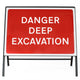 Danger Deep Excavation Sign - Zintec Metal Sign Face | 1050x750mm