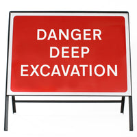 Danger Deep Excavation Sign - Zintec Metal Sign Face | 1050x750mm