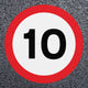 StartMark 10mph Speed Roundels | Thermoplastic - Tricolour