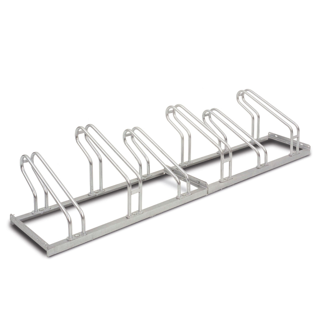 Lo-Hoop Bike Rack (Multiple Sizes) Single Direction - Galvanised (6 Bikes)