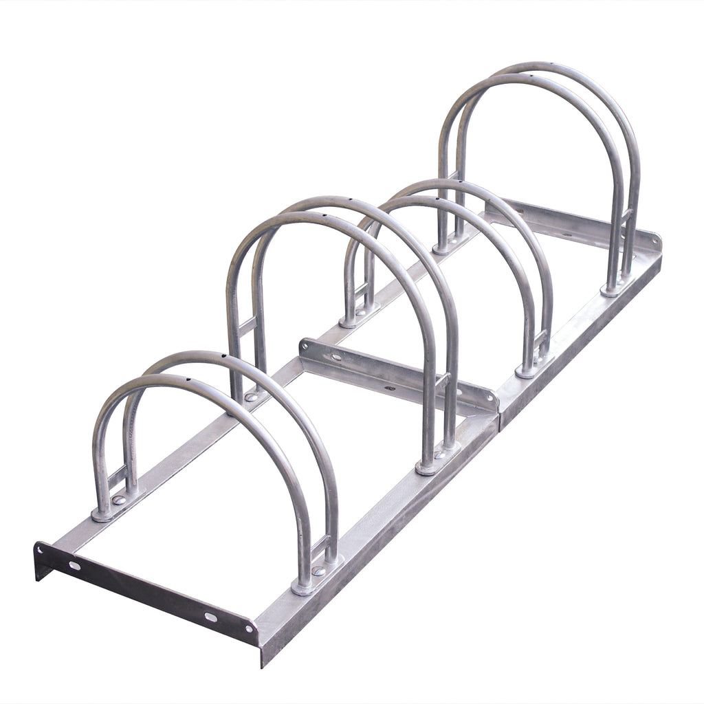 Hi-Hoop Bike Rack (Multiple Sizes) Dual Direction - Galvanised (4 Bikes)