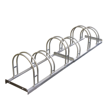 Hi-Hoop Bike Rack (Multiple Sizes) Dual Direction - Galvanised (6 Bikes)