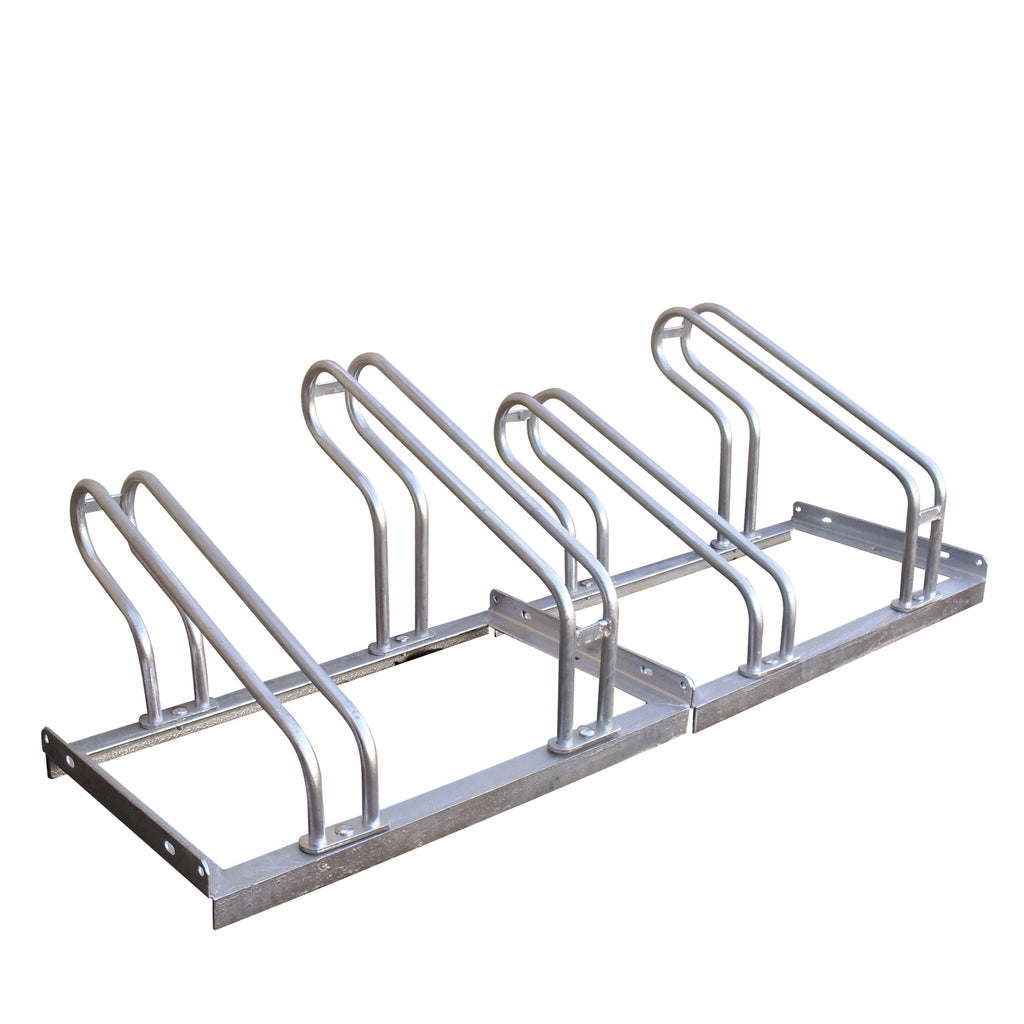 Lo-Hoop Bike Rack (Multiple Sizes) Single Direction - Galvanised (4 Bikes)