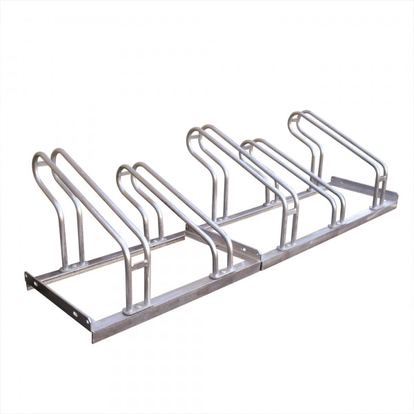 Lo-Hoop Bike Rack (Multiple Sizes) Single Direction - Galvanised (5 Bikes)