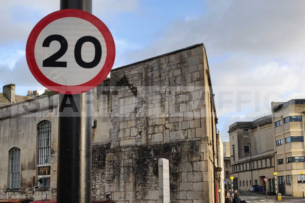 20mph Speed Limit Sign, Post Mounted Diagram 670 R2/RA2