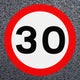 StartMark 30mph Speed Roundels | Thermoplastic - Tricolour