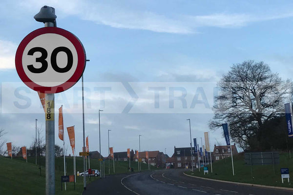 30 mph Sign Post Mounted In R2 Grade Reflective Material – Start Safety UK