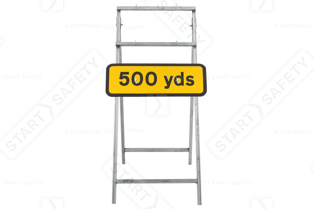 500 Yards Quick Fit Sign Dia. 572 3mm Plastic RA1 (Face Only) | Colour Choice |  725x275mm