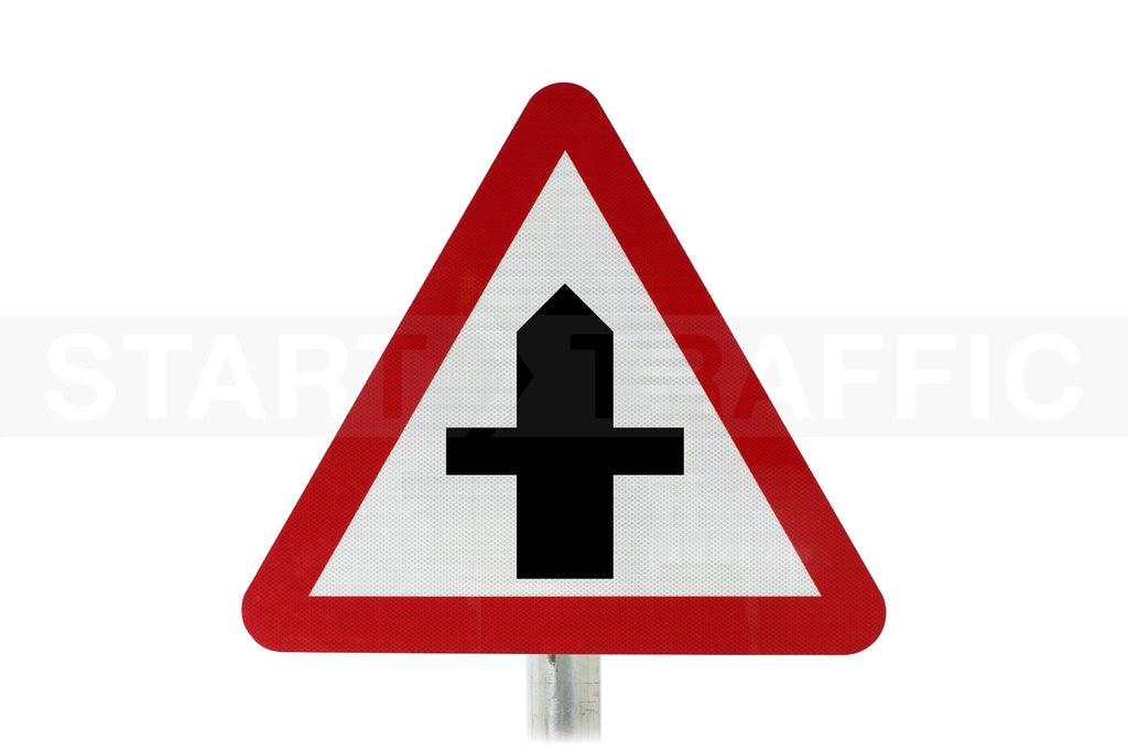 Crossroads Ahead Post Mounted Sign - 504.1 R2/RA2  (Face Only)