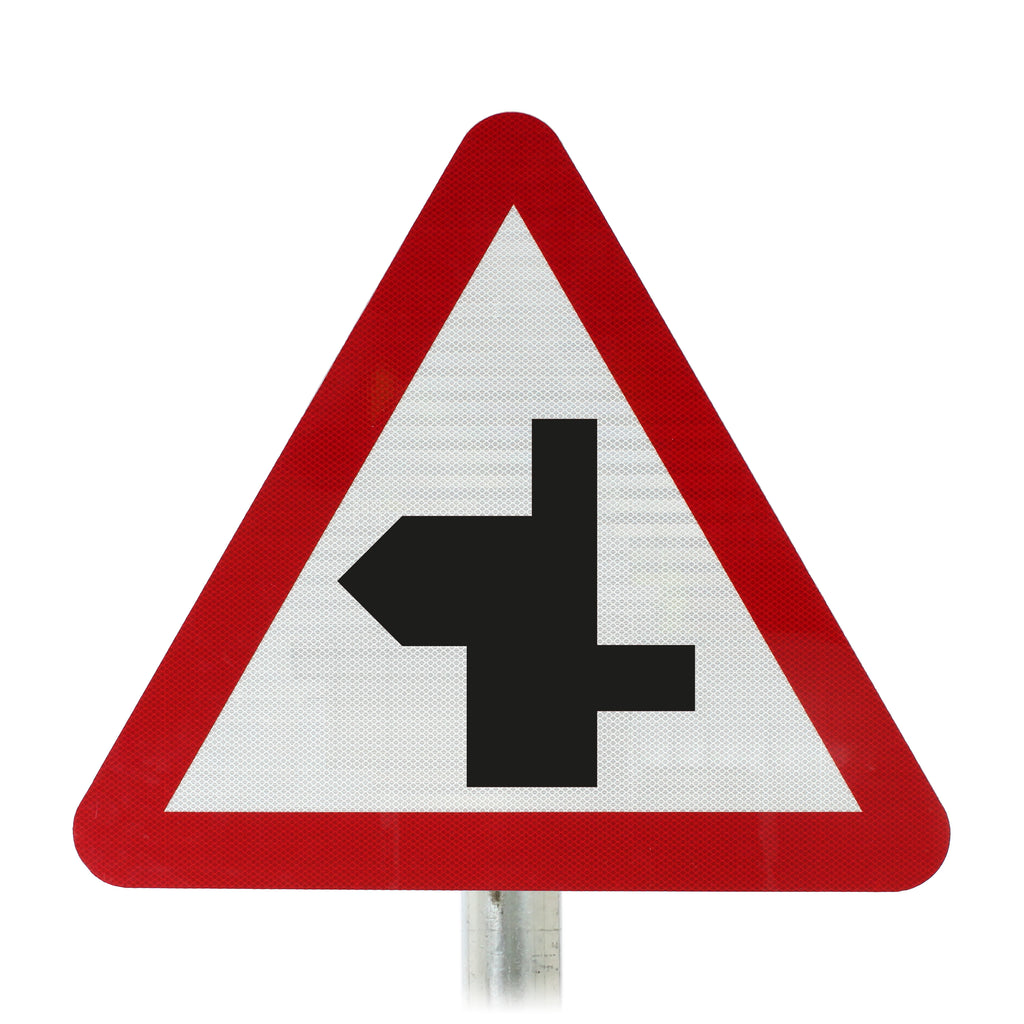 Staggered Junction Ahead Post Mount Sign - Dia 507.1 R2/RA2  (Face Only) (Priority Left / 450mm)