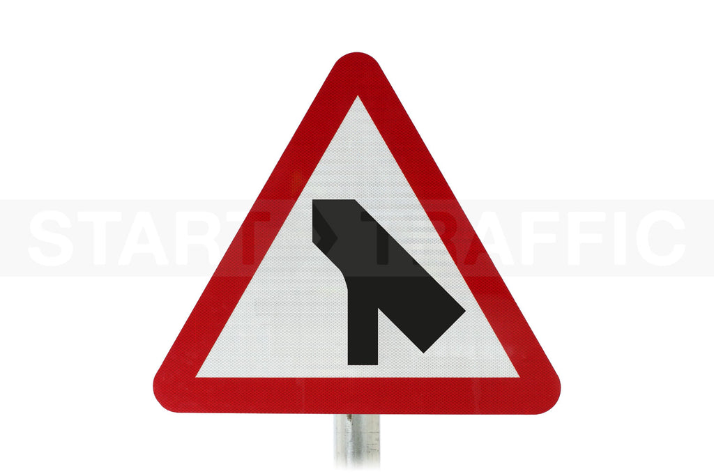 Traffic Joins Main Carriageway Post Mounted Sign - Diagram 509.1 R2/RA2 (Face Only)