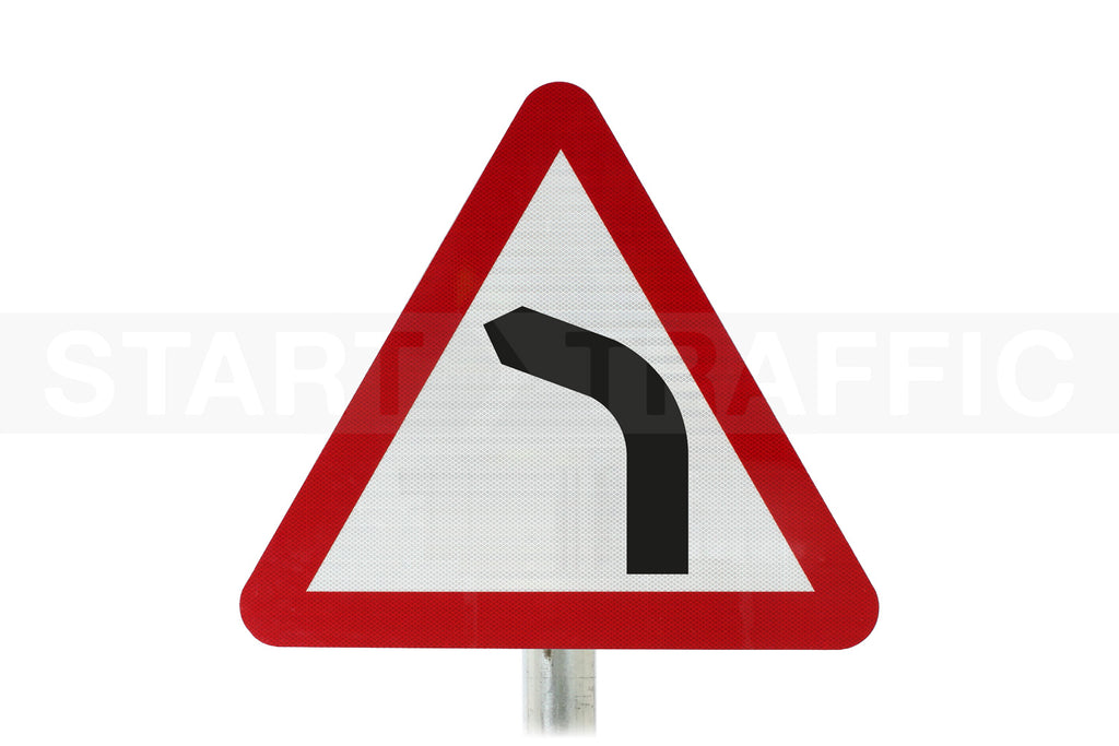 Bend Ahead Post Mounted Sign - Diagram 512 R2/RA2 (Face Only)