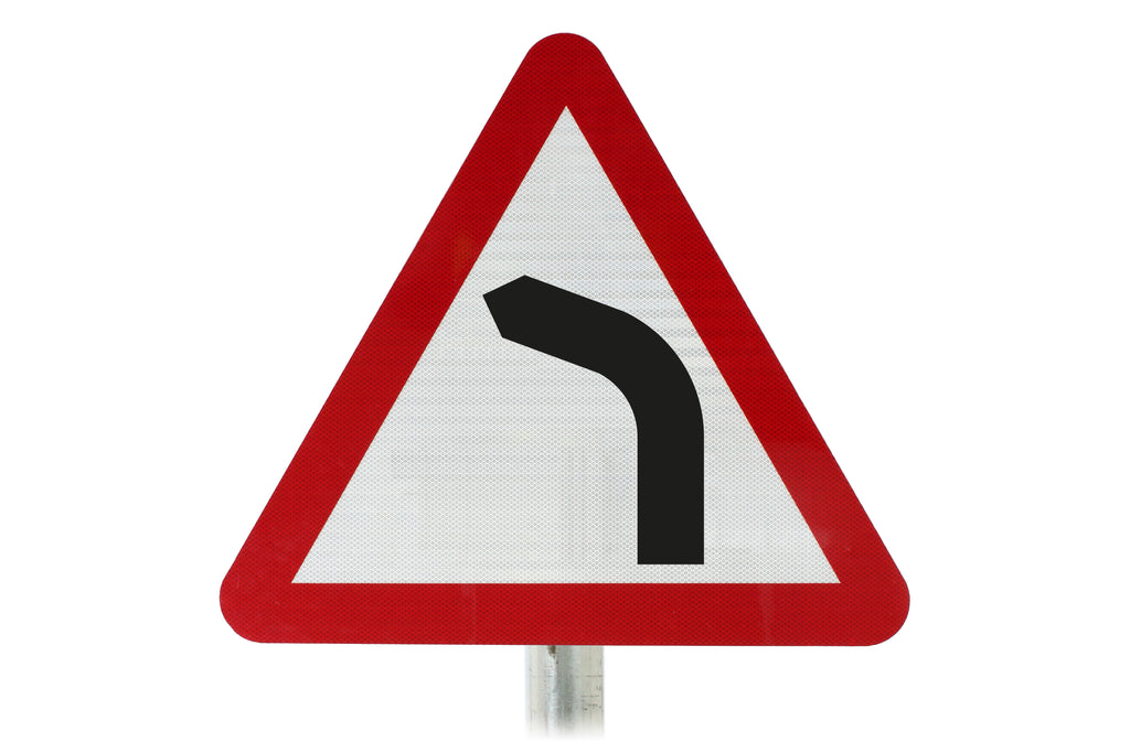 Bend Ahead Post Mounted Sign - Diagram 512 R2/RA2 (Face Only)