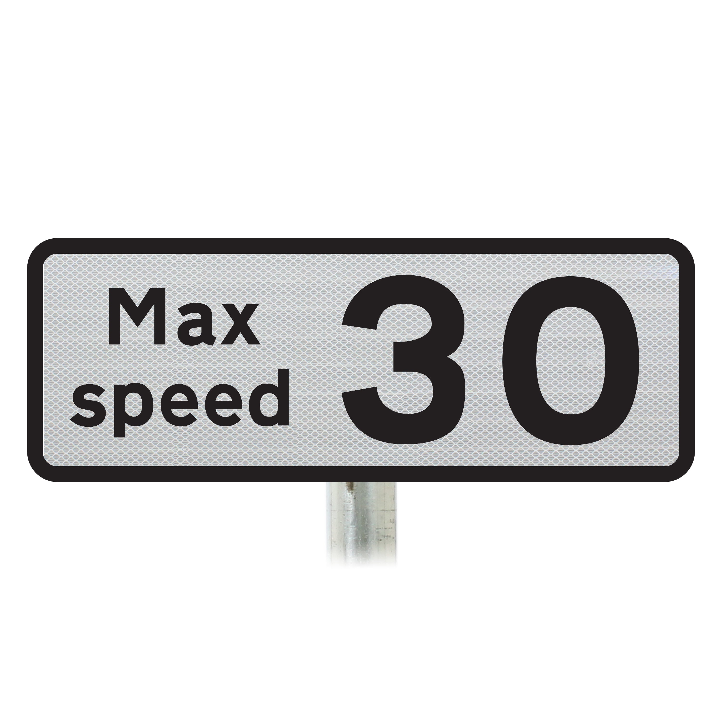 Max Speed 30 Supplementary Road Sign | Dia. 513.2 | Post-Mounted