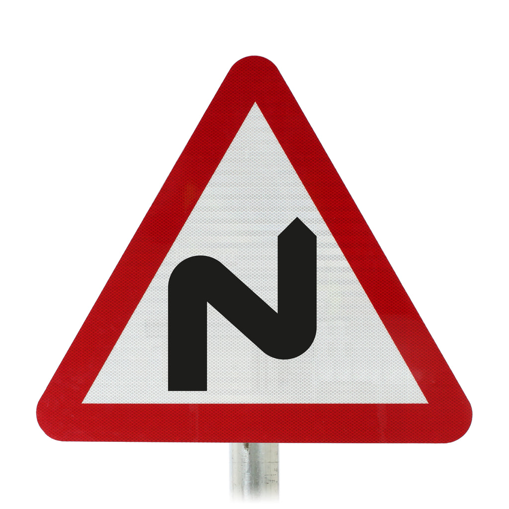 Sharp Bends Ahead Post Mounted Sign - 513 R2/RA2 (Face Only)