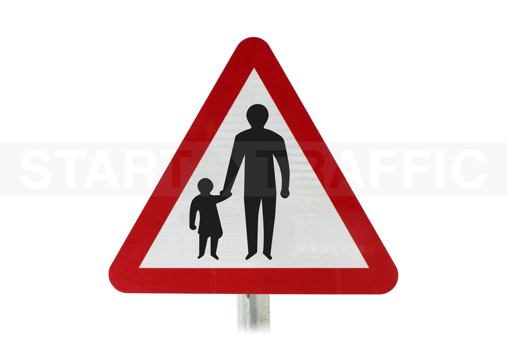 Pedestrians In Road Ahead Post Mounted Sign - Dia 544.1 R2/RA2 (Face Only)