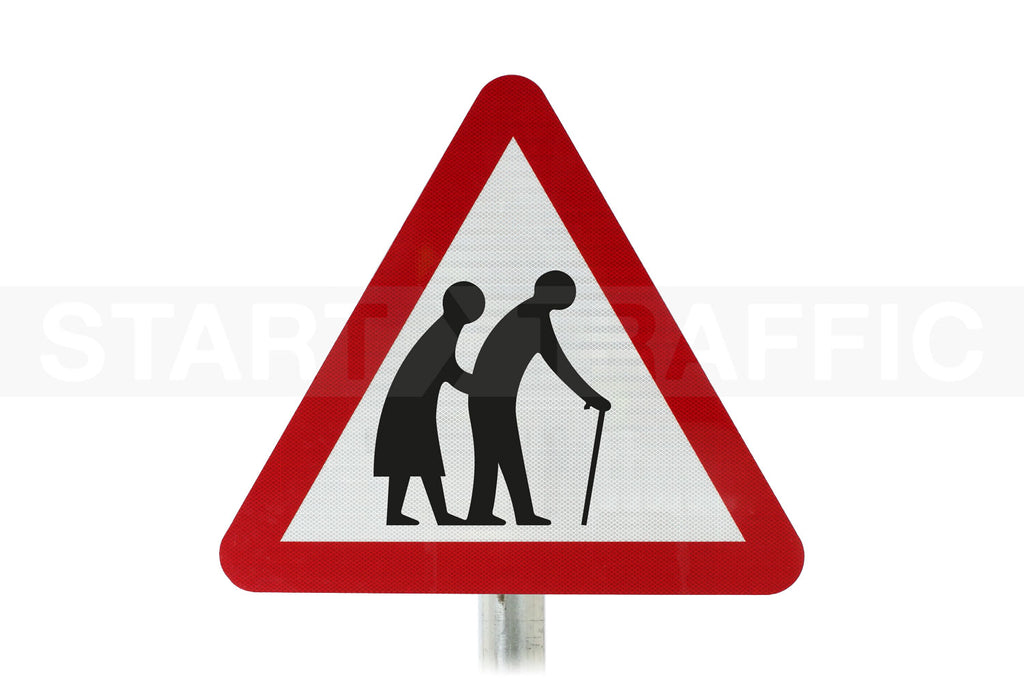 Frail or Disabled Pedestrians Post Mounted Sign - 544.2 R2/RA2 (Face Only)