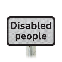 'Disabled people' Supplementary Plate - Post Mount Diagram 547.4 R2/RA2