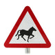 Wild Horses In Road Ahead Post Mounted Sign - Diagram 550 R2/RA2 (Face Only)