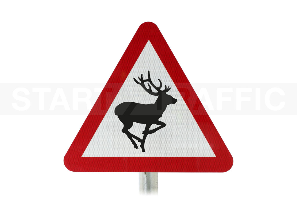 Wild Animals In Road Post Mounted Sign - 551 R2/RA2 (Face Only)