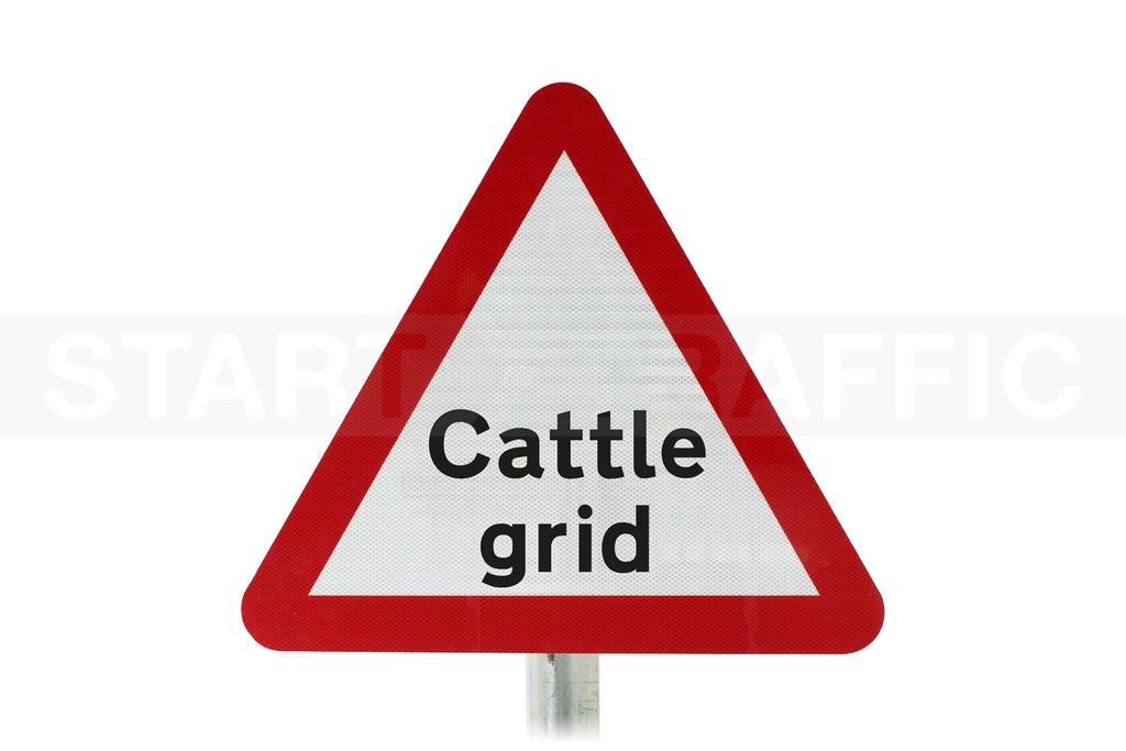 Cattle Grid Ahead Post Mounted Sign - 552 R2/RA2 (Face Only)