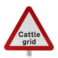 Cattle Grid Ahead Post Mounted Sign - 552 R2/RA2 (Face Only)