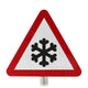 Risk of Ice or Packed Snow Ahead Post Mounted Sign- 554.2 R2/RA2 (Face Only)