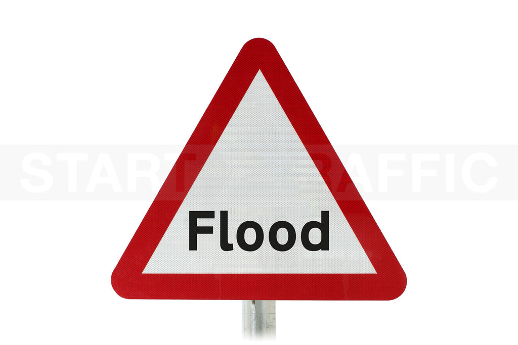 Flood Ahead Post Mounted Sign - Diagram 554A R2/RA2 (Face Only)