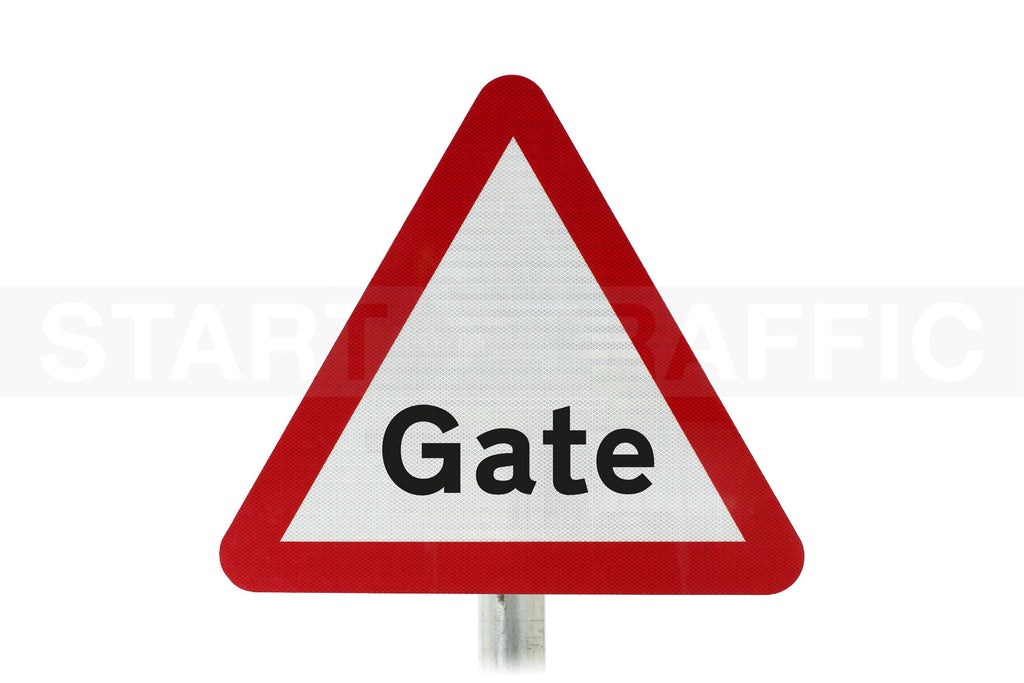 Gate Ahead Post Mounted Sign - Diagram 554B R2/RA2 (Face Only)