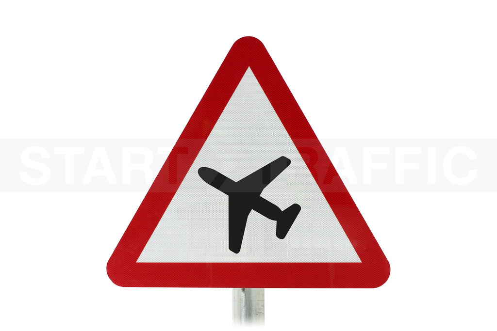 Low-Flying Aircrafts Road Post Mounted Sign - Dia 558 R2/RA2 (Face Only)