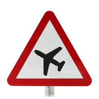 Low-Flying Aircrafts Road Post Mounted Sign - Dia 558 R2/RA2 (Face Only)