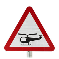 Low-Flying Helicopters Road Post Mounted Sign - Dia 558.1 R2/RA2 (Face Only)