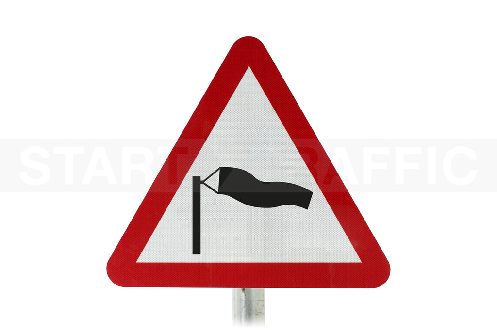 Side Winds Post Mounted Sign - Diagram 581 R2/RA2 (Face Only)