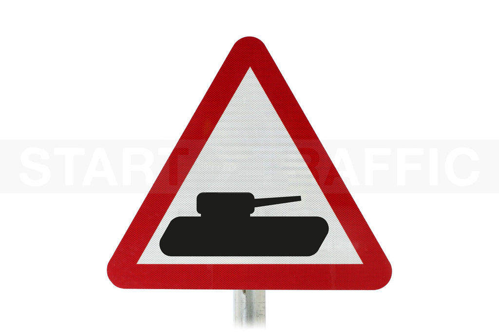 Slow Moving Military Vehicles Post Mounted Sign- 582 R2/RA2 (Face Only)