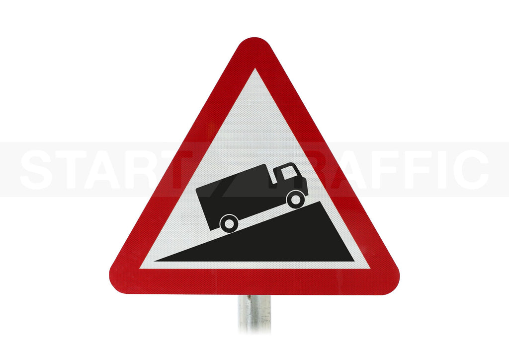 Slow Moving Vehicles On Incline Post Mounted Sign - 583 R2/RA2 (Face Only)