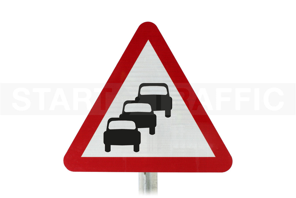 Traffic Queues Likely Ahead Post Mounted Sign - Dia 584 R2/RA2 (Face Only)